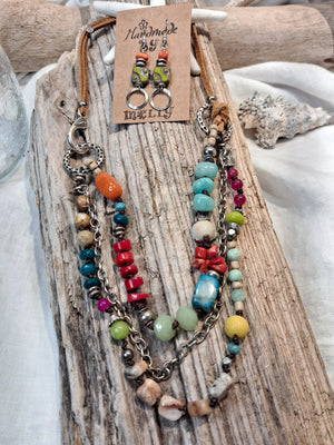 Multicolor Aventurine Beaded Vibrant Necklace